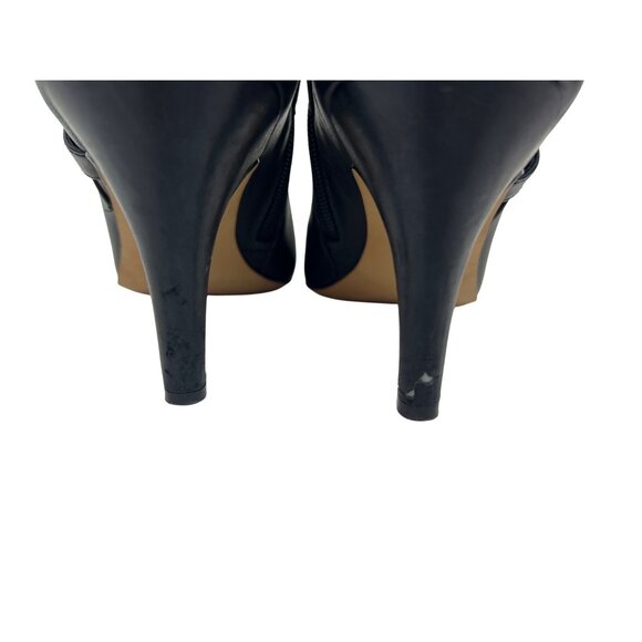 Vince Camuto Women’s 7.5M Black Leather Ankle Booties Zip Buckle Strap Heel - Picture 7 of 12